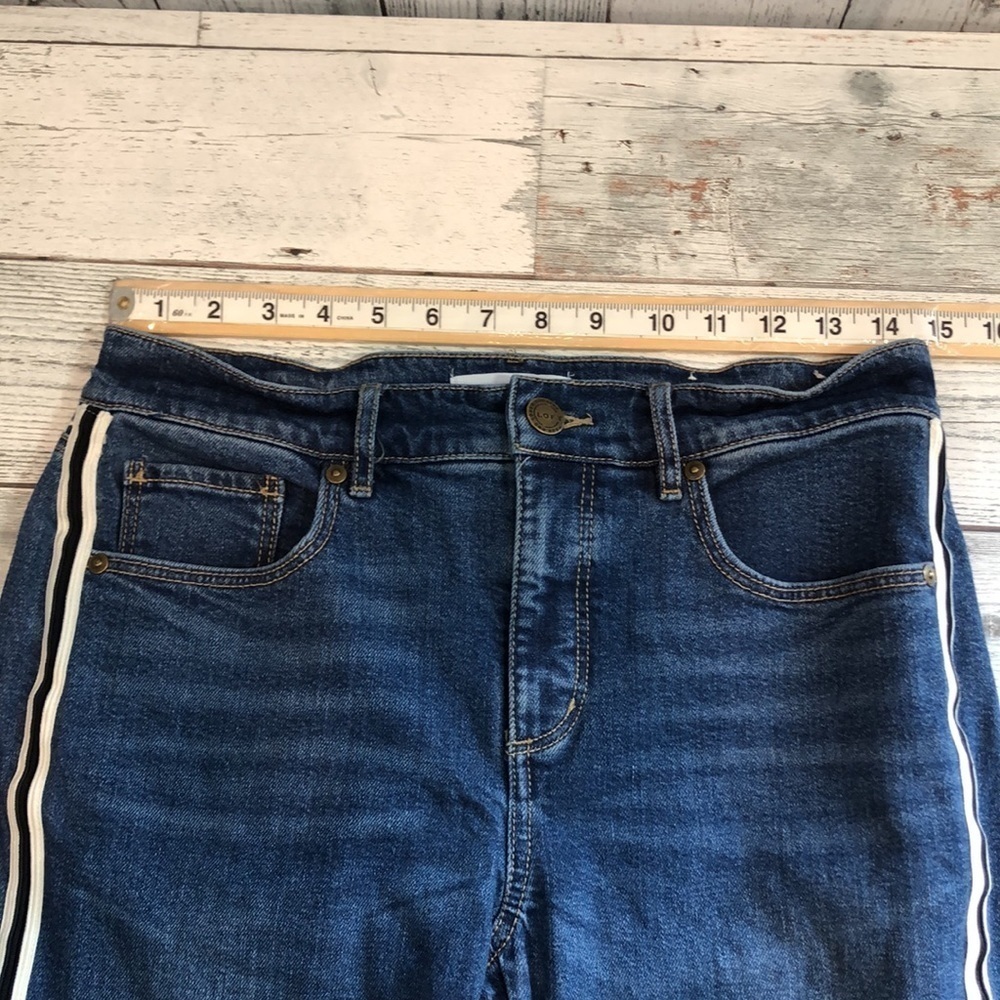 Loft Modern Skinny Black/White Strip Jeans 28 - Picture 7 of 9